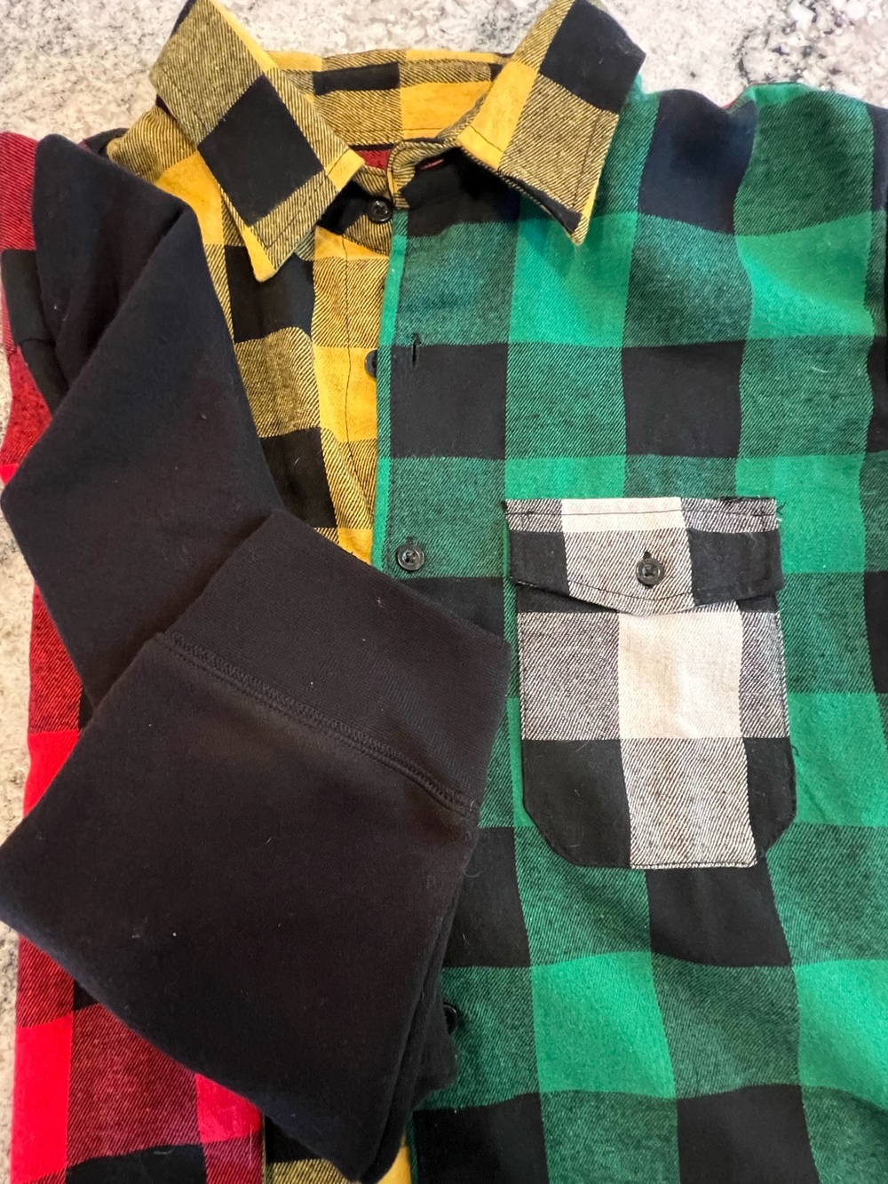 UPCYCLED 🖤❤️Multicolor Plaid Button Down Shirt, Men’s